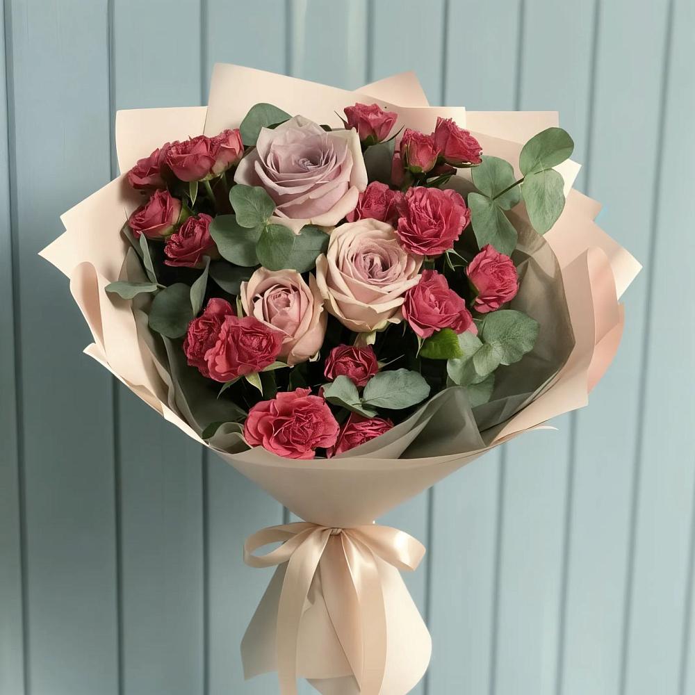 Букет цветов из: Гвоздики и Розы в Бичуре