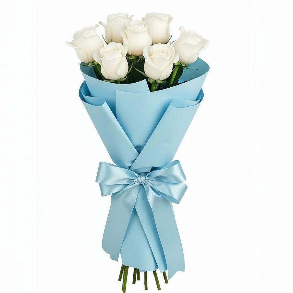 Букет 7 белых роз Проуд в Бичуре