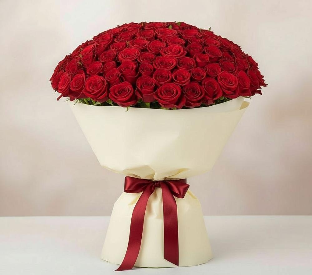 Букет 101 Красная роза Милано в Бичуре