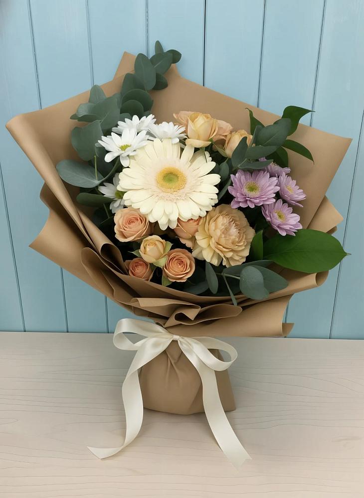 Букет цветов из: Герберы и Хризантемы в Бичуре