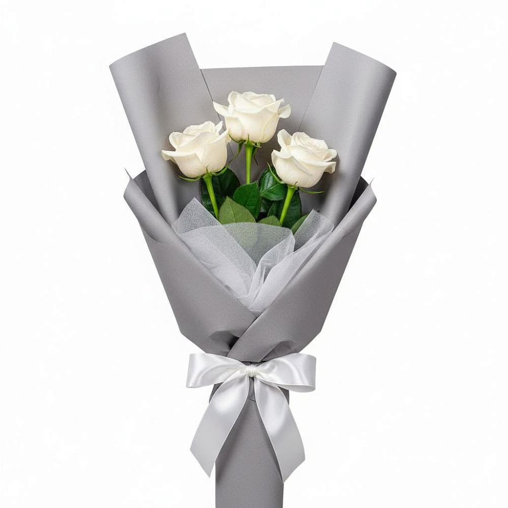 Букет 3 белые розы в Бичуре