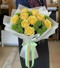 Букет цветов из:  Хризантемы и Розы в Бичуре