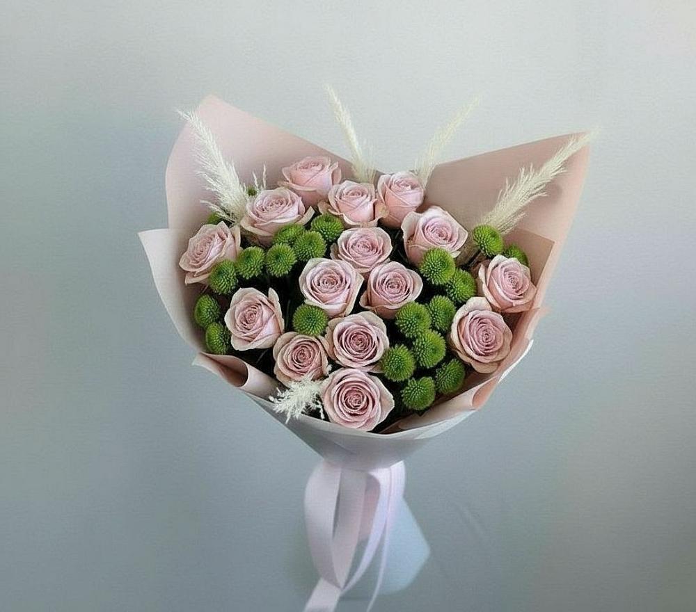 Букет цветов из: Розы и Хризантемы в Бичуре