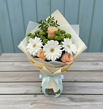 Букет цветов из:  Герберы, Розы и Хризантемы в Бичуре