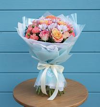 Букет цветов из:  Хризантемы и Розы в Бичуре