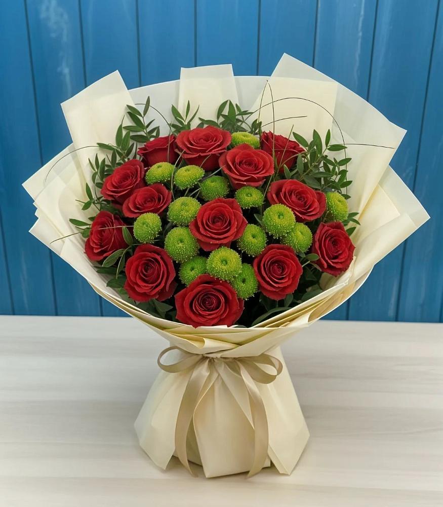 Букет цветов из: Розы и Хризантемы в Бичуре